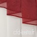 1Pc Petit Store Voilage Passe Tringle avec Plis Vitrage Décoration de Fenêtre Chambre / Salle de Bain / Balcon LxH 100x100CM  Blanc/Vin rouge - B07BXZQWWP